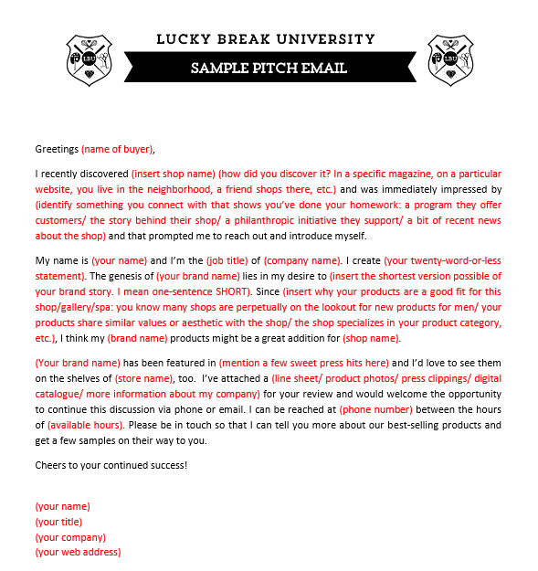 How to Pitch to Shops Via Email Lucky Break Consulting Blog