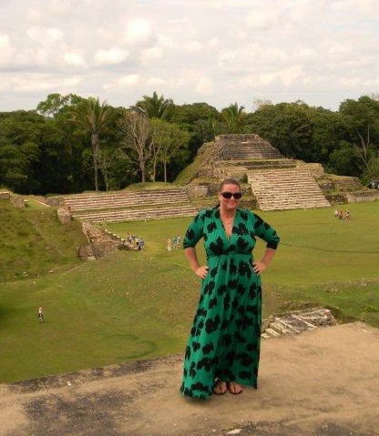 Standing atop Mayan temple ruins in Belize