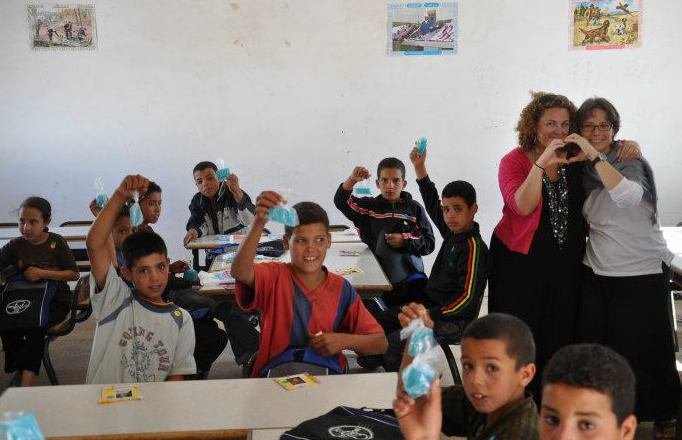 Stephanie and I distributing soap at a Moroccan school in 2011