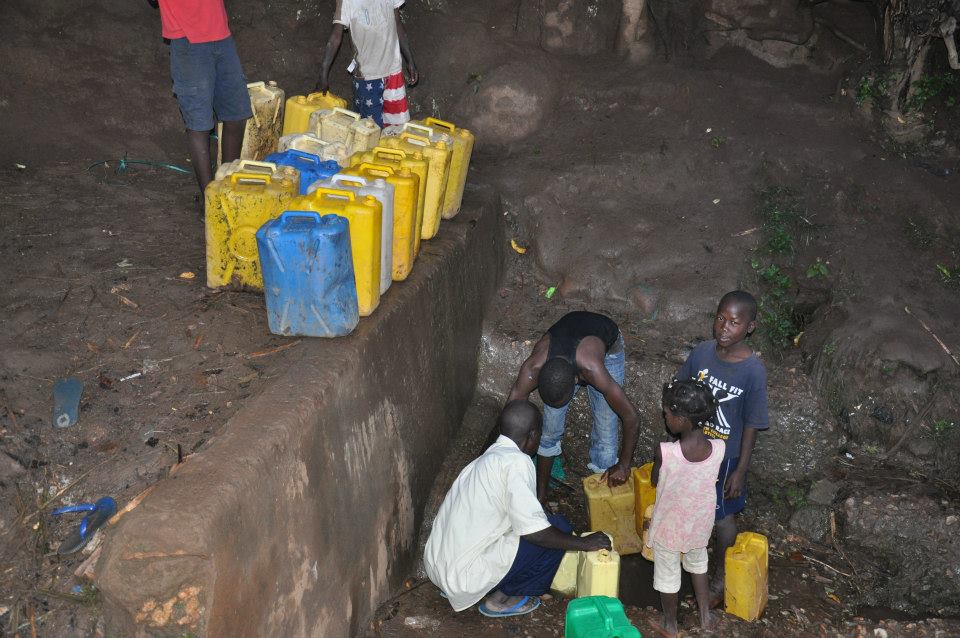 Fetching water at 6am. The day starts early!