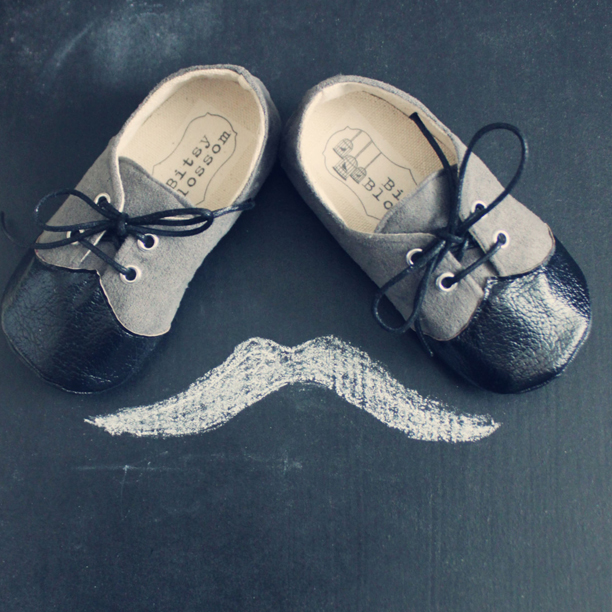 Dapper baby boy shoes from Bitsy Blossom.