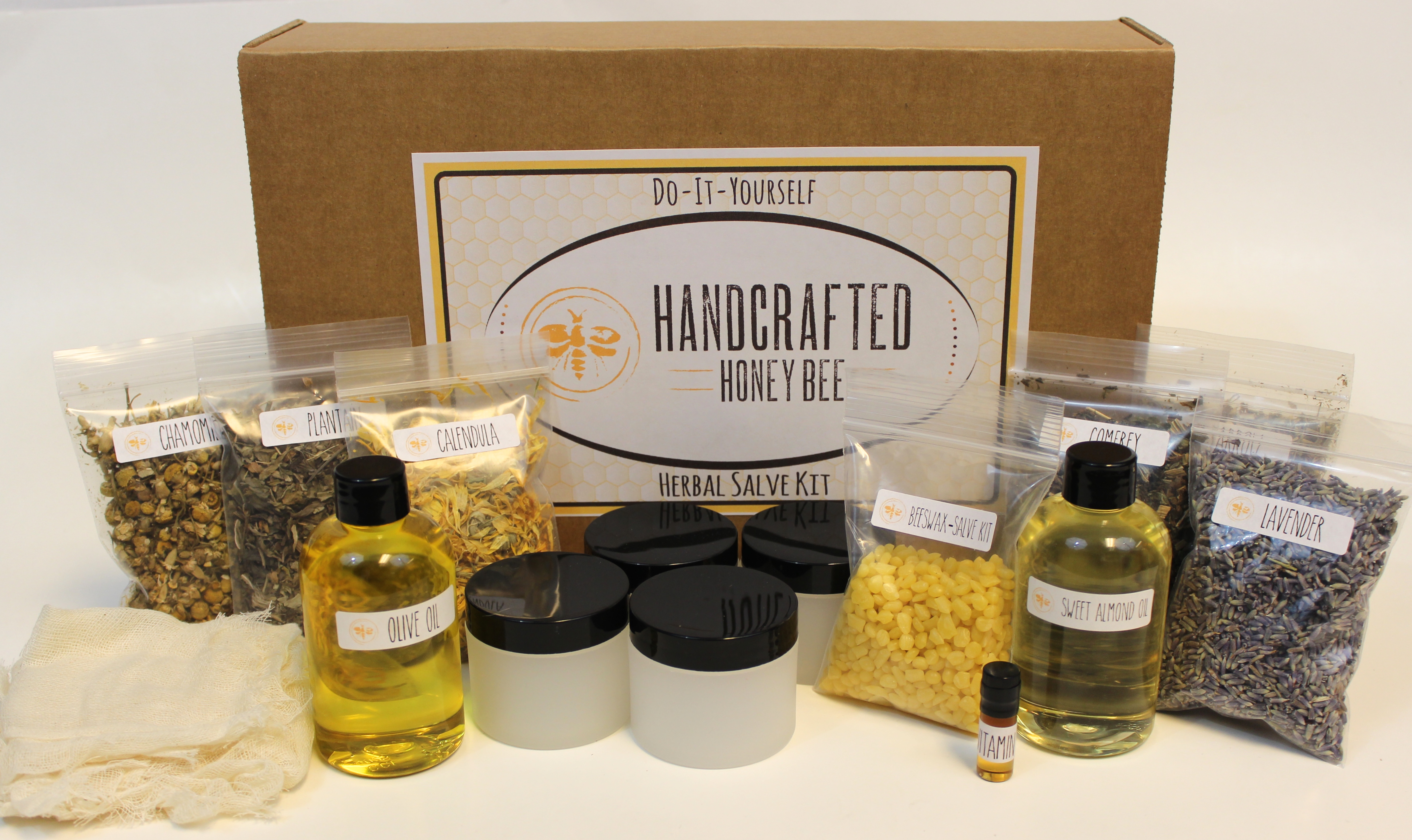 Handcrafted Honey Bee's DIY Herbal Salve Kit 
