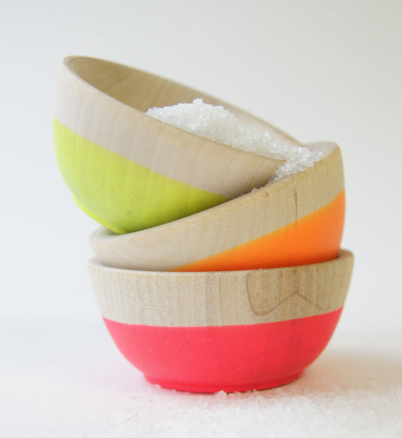 Wooden Mini Bowl Set of 3 in lovely Neon Colors. Grab yours at Wind & Willow Home.