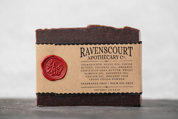 How fab is this cocoa bean soap? Loving the wax seal!
