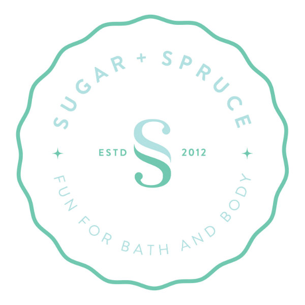 Sugar + Spruce logo, AFTER Brick House Branding and a rebrand