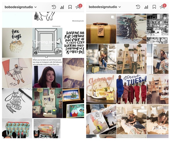 bobo design studio's Instagram feed, before + after Brick House Branding