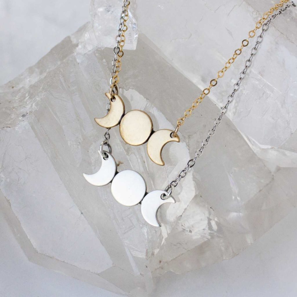 Moon phases jewelery from Zenned Out